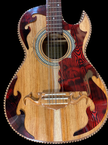 Don Cortez Mica Pick guard B34 red wind wood grain pattern