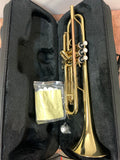 CONSAIR GOLD LAQUER TRUMPET 500LR-OUTFIT WITH ROSE BRASS LEADPIECE