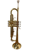 CONSAIR GOLD LAQUER TRUMPET 500LR-OUTFIT WITH ROSE BRASS LEADPIECE