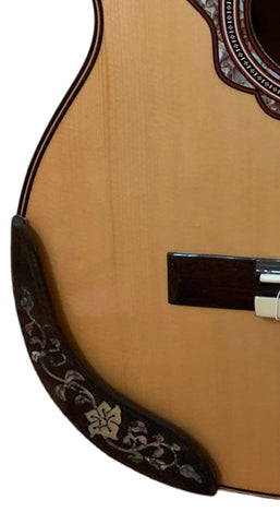 DON CORTEZ  DELUXE  GUITAR ARM REST RJ76 PALO DE ROSA CONCHA DE ABULON