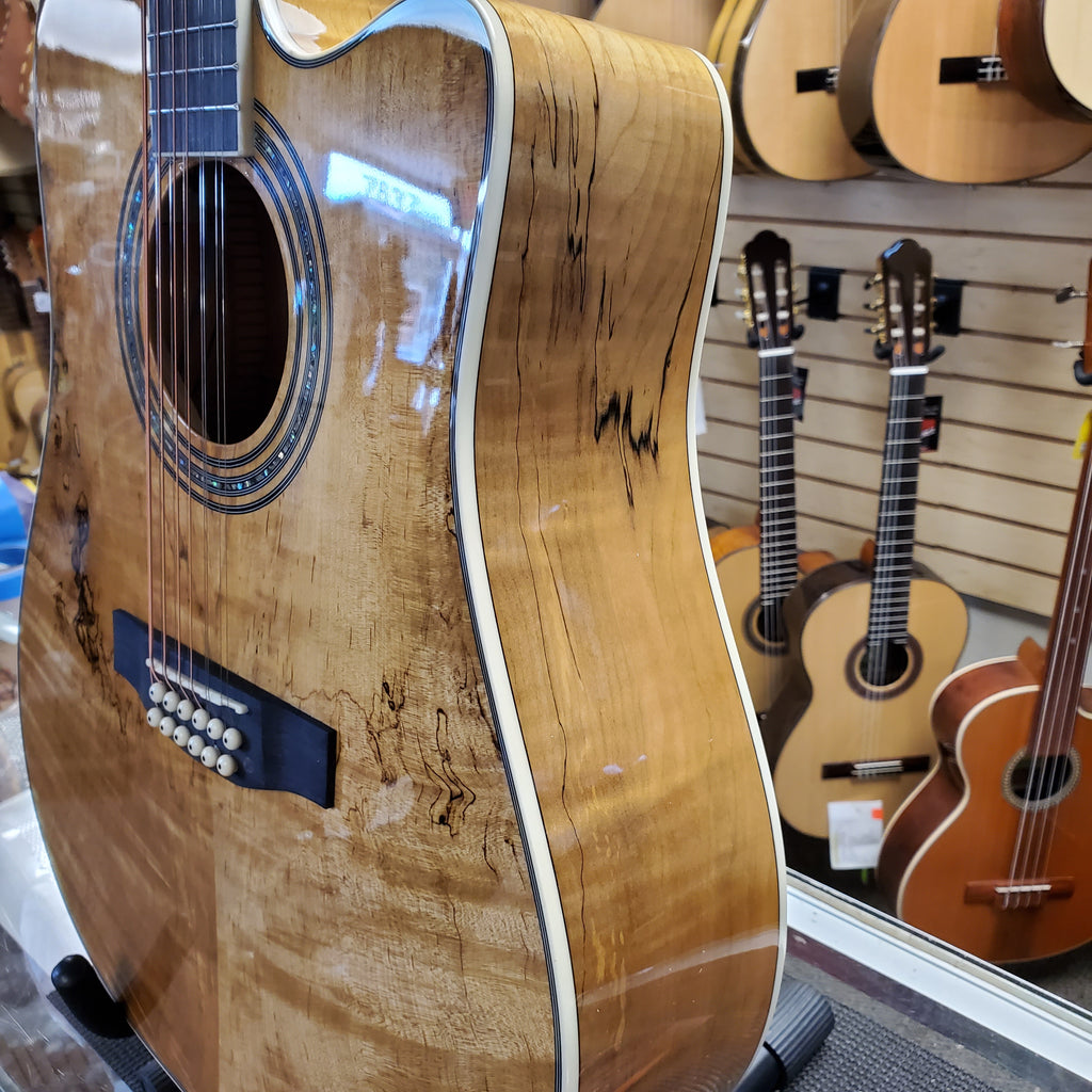 ギター DeliciousTaylormade GreatTiger PhoneBook Mitchell MX430 Spalted Maple Acoustic-Electric Guitar