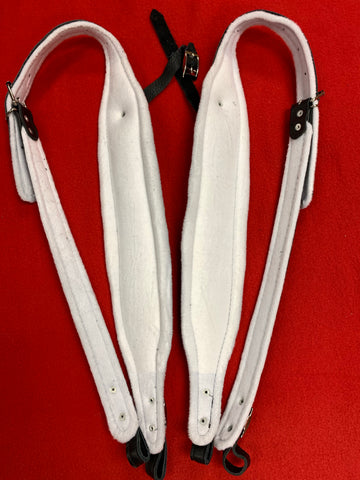 ACCORDION STRAPS NORTEÑO 2 WHITE VELVET/BLACK LEATHER