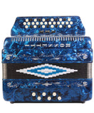 ROSSETTI ACCORDION 3412 w 3 switches BLUE fa or sol