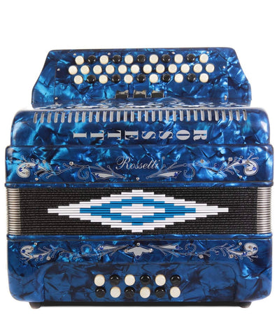ROSSETTI ACCORDION 3412 w 3 switches BLUE fa or sol