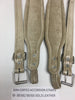 ACCORDION STRAPS NORTENO 35 BEIGE VELVET W/ GOLD-BEIGE LEATHER