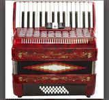 ROSSETTI Piano Accordion  3 switch PIANO 32 Bass 30 Piano Keys 3 Switches RED
