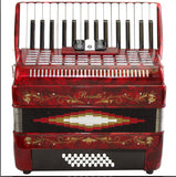 ROSSETTI Piano Accordion  3 switch PIANO 32 Bass 30 Piano Keys 3 Switches RED