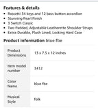 ROSSETTI ACCORDION 3412 w 3 switches BLUE fa or sol