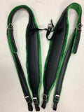 ACCORDION STRAPS NORTEÑO 116 VERDE LIMON  w BLACK LEATHER XL