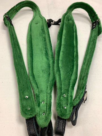 ACCORDION STRAPS NORTEÑO 116 VERDE LIMON  w BLACK LEATHER XL