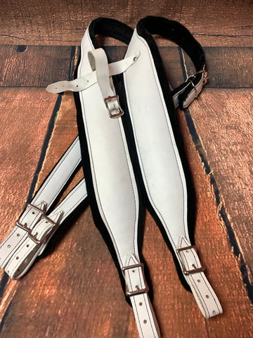 Don CORTEZ Accordion STRAPS 151 white leather w Black lining
