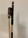 DON CORTEZ  4/4 VIOLIN BOW 16 CARBON FIBER ROUND STICK SILVER INLAY EBONY FROG