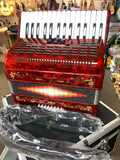 ROSSETTI Piano Accordion  3 switch PIANO 32 Bass 30 Piano Keys 3 Switches RED