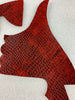 DON CORTEZ  MICAS PICKGUARDS  B52-A EMBOSSED 3D  BAJO QUINTO COCODRILO ROJO