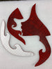 DON CORTEZ  MICAS PICKGUARDS  B52-A EMBOSSED 3D  BAJO QUINTO COCODRILO ROJO