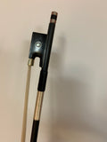 DON CORTEZ  4/4 VIOLIN BOW 16 CARBON FIBER ROUND STICK SILVER INLAY EBONY FROG