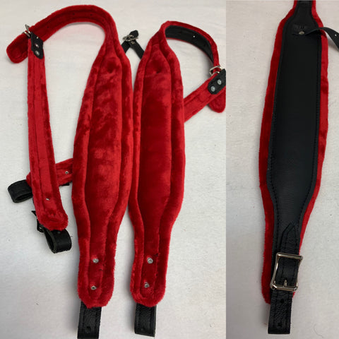 ACCORDION STRAPS/ CORREAS 104 black leather and Red