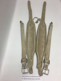 ACCORDION STRAPS NORTENO 35 BEIGE VELVET W/ GOLD-BEIGE LEATHER