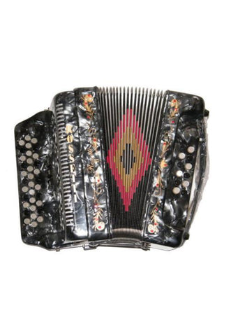 Rossetti 34 Button Accordion 12 Bass 3 Switches GCF Grey 34/12