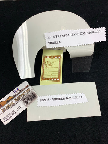 VIHUELA MICA CLEAR PICK GUARD W ADHESIVE  medida 3 MAS GRANDE