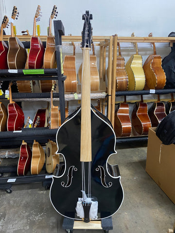 Don Cortez Elias model, 3/4 violin style body black with white trim