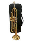 CONSAIR GOLD LAQUER TRUMPET 500LR-OUTFIT WITH ROSE BRASS LEADPIECE