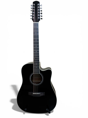 DON CORTEZ GUITARRA AE301-12CEQ BK DE 12 CUERDAS CAOBA