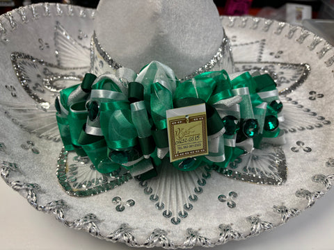 Mariachi Hair Bow OLG52-GS15 Don cortez Large bow green