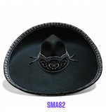 Sombrero Mariachi SMA82 NEGRO PLATA FIELTRO GALONEADO