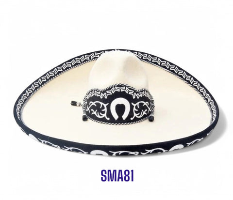 Sombrero Mariachi  SMA81 Fino de Lana Galoneado