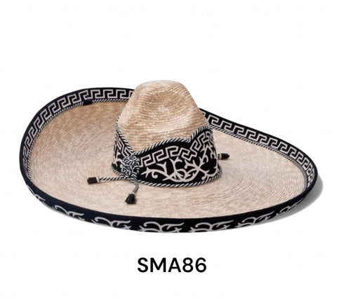 Sombrero Mariachi SMA86 Fino de Paja Galoneado