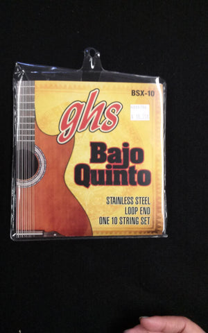 GHS STRINGS/ CUERDAS BAJO QUINTO STAINLESS STEEL LOOP END 10 STRINGS