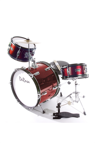DE ROSA DRM316-RD 3 PIECE 16" KIDS JUNIOR DRUM SET RED