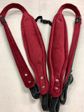 ACCORDION STRAPS NORTEÑO 3 RED AND  W/ BLACK LEATHER XL