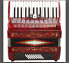 ROSSETTI Piano Accordion  3 switch PIANO 32 Bass 30 Piano Keys 3 Switches RED