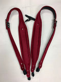 ACCORDION STRAPS NORTEÑO 3 RED AND  W/ BLACK LEATHER XL