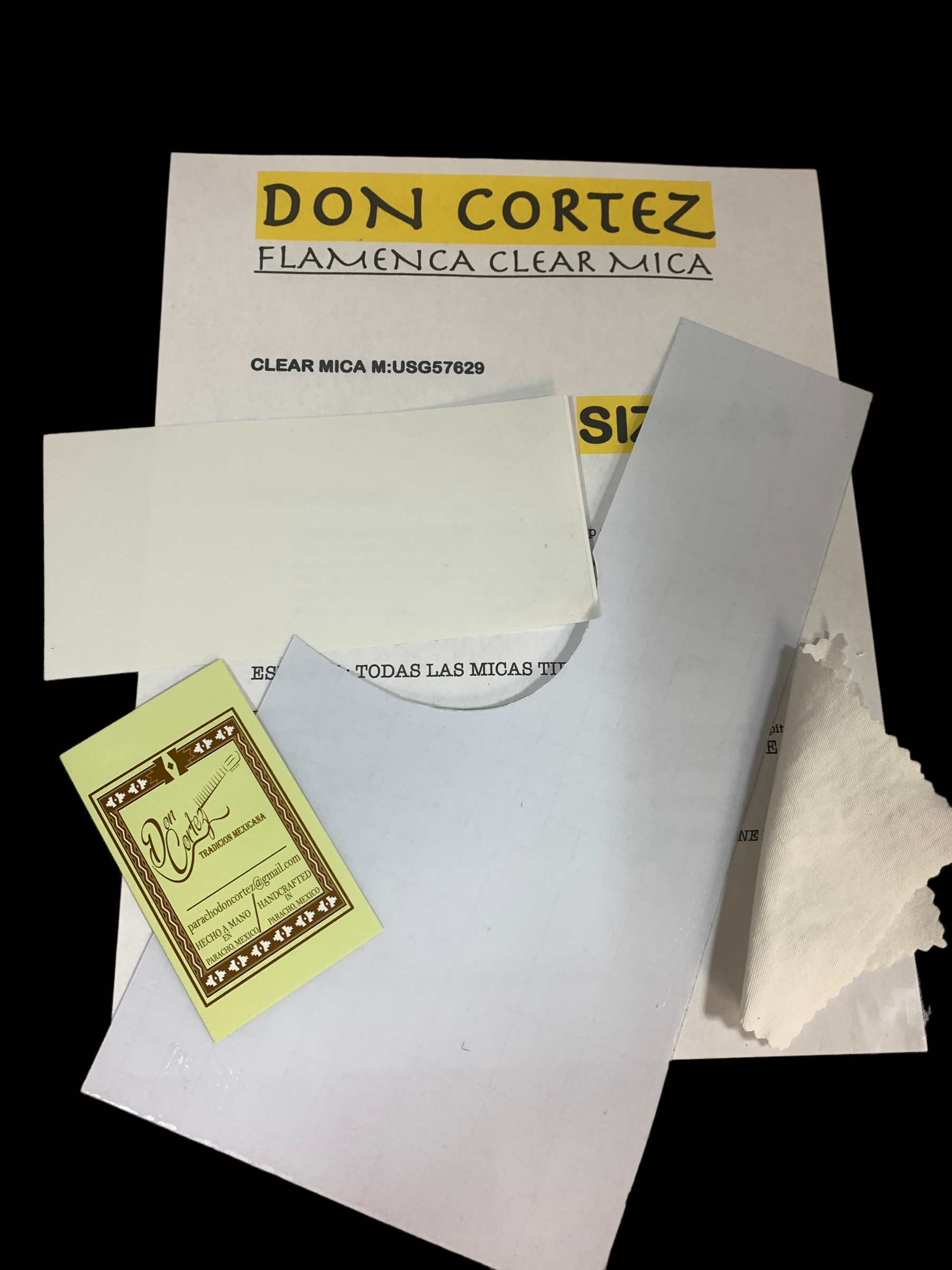 DON CORTEZ MICAS DE VIHUELA PICK GUARD CLEAR WITH ADHESIVE MICA TRANPARENTE - Foto 11